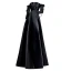 Elegant Black Evening Dresses  2020 A-Line / Princess Off-The-Shoulder Bow 3/4 Sleeve Backless Floor-Length / Long Formal Dresses