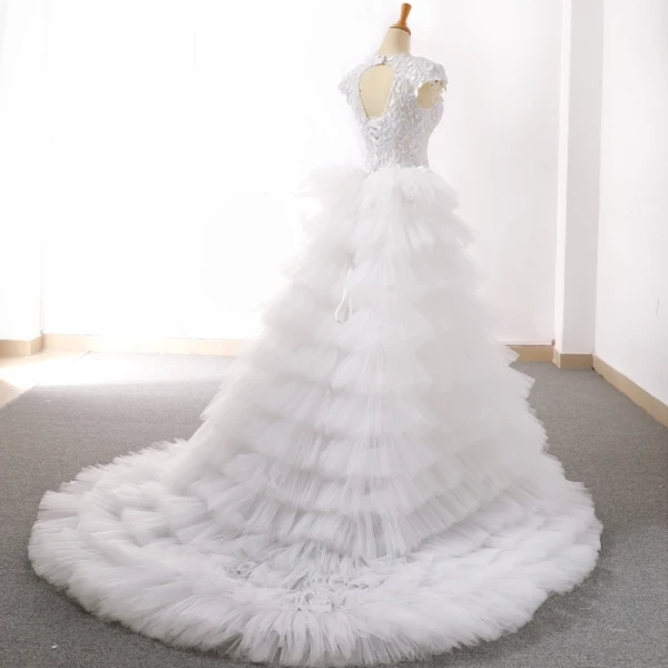 Sexy Weiß Brautkleider 2018 Mermaid Applikationen Mit Spitze Durchsichtige V-Ausschnitt Rückenfreies Ärmel Sweep / Pinsel Zug Hochzeit