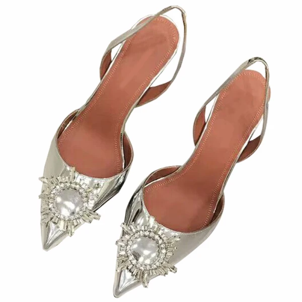 Chic / Belle Argenté Soirée Chaussures Femmes 2019 Faux Diamant 10 cm Talons Aiguilles À Bout Pointu Talons Hauts