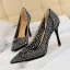 Charmant Doré Soirée Escarpins 2019 Faux Diamant 9 cm Talons Aiguilles À Bout Pointu Escarpins