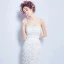 Sexy White Wedding Dresses 2018 Trumpet / Mermaid Appliques Pearl Sash Strapless Backless Sleeveless Detachable Court Train Wedding