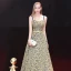 Chic / Belle 2 Pièces Robe De Soirée 2018 Princesse Ceinture Dentelle Encolure Dégagée Dos Nu Manches Courtes Longue Robe De Ceremonie
