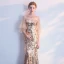 Sparkly Evening Dresses  2018 Trumpet / Mermaid Sequins Scoop Neck Backless 1/2 Sleeves Ankle Length Formal Dresses