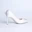 Elegant White Wedding Bridesmaid Pumps 2020 Leather Lace Bow Rhinestone Pearl 9 cm Stiletto Heels Pointed Toe Wedding Shoes