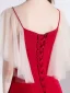 Elegant Burgundy Evening Dresses  2020 A-Line / Princess Satin V-Neck Short Sleeve Backless Floor-Length / Long Formal Dresses