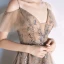 Fashion Khaki Evening Dresses  2020 A-Line / Princess Spaghetti Straps Beading Crystal Lace Sequins Short Sleeve Backless Floor-Length / Long Formal Dresses