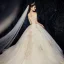 Luxury / Gorgeous Champagne Wedding Dresses 2020 Ball Gown Off-The-Shoulder Beading Sequins Lace Flower Short Sleeve Backless Royal Train