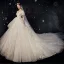 High-end Ivory Wedding Dresses 2020 Ball Gown V-Neck Beading Pearl Sequins Lace Flower Appliques Short Sleeve Backless Royal Train
