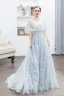 Mode Argenté Robe De Soirée 2020 Princesse Encolure Dégagée Paillettes En Dentelle Fleur 1/2 Manches Dos Nu Longue Robe De Ceremonie
