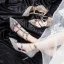 Sparkly Silver Wedding Shoes 2019 T-Strap Rhinestone Sequins 8 cm Stiletto Heels Pointed Toe Wedding High Heels