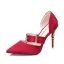 Simple Rouge Désinvolte Chaussures Femmes 2019 Boucle 10 cm Talons Aiguilles À Bout Pointu Talons Hauts