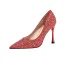 Charmant Champagne Soirée Escarpins 2020 Faux Diamant Paillettes 9 cm Talons Aiguilles À Bout Pointu Escarpins