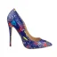 Unique Freizeit Königliches Blau Gekritzel Pumps 2020 11 cm Stilettos Spitzschuh Pumps