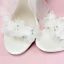 Stijlvolle Ivoor Avond Sandalen Dames 2020 Enkelband Appliques Parel Strik 7 cm Dikke Hak Peep Toe Sandalen
