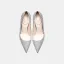 Sparkly Silver Wedding Shoes 2021 Leather Sequins 10 cm Stiletto Heels Pointed Toe Wedding Pumps High Heels