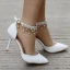 Charming Ivory Evening Party Womens Shoes 2020 Pearl Rhinestone Ankle Strap 9 cm Stiletto Heels Pointed Toe High Heels