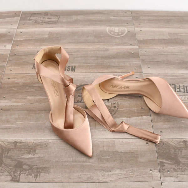 Schlicht Schwarz Abend Hochhackige 2020 Satin 10 cm Stilettos Spitzschuh Damenschuhe