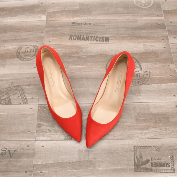 Modest / Simple Grey Office Pumps 2020 Suede 10 cm Stiletto Heels Pointed Toe Pumps