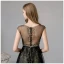 Fabulous Black Gold Evening Dresses  2020 A-Line / Princess V-Neck Sleeveless Star Lace Sequins Floor-Length / Long Evening Party Formal Dresses