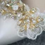 Uroczy Kość Słoniowa Buty Ślubne 2020 Skórzany Wykonany Ręcznie Rhinestone Perła Cekiny Z Koronki Kwiat 10 cm Szpilki Szpiczaste Ślub Czółenka