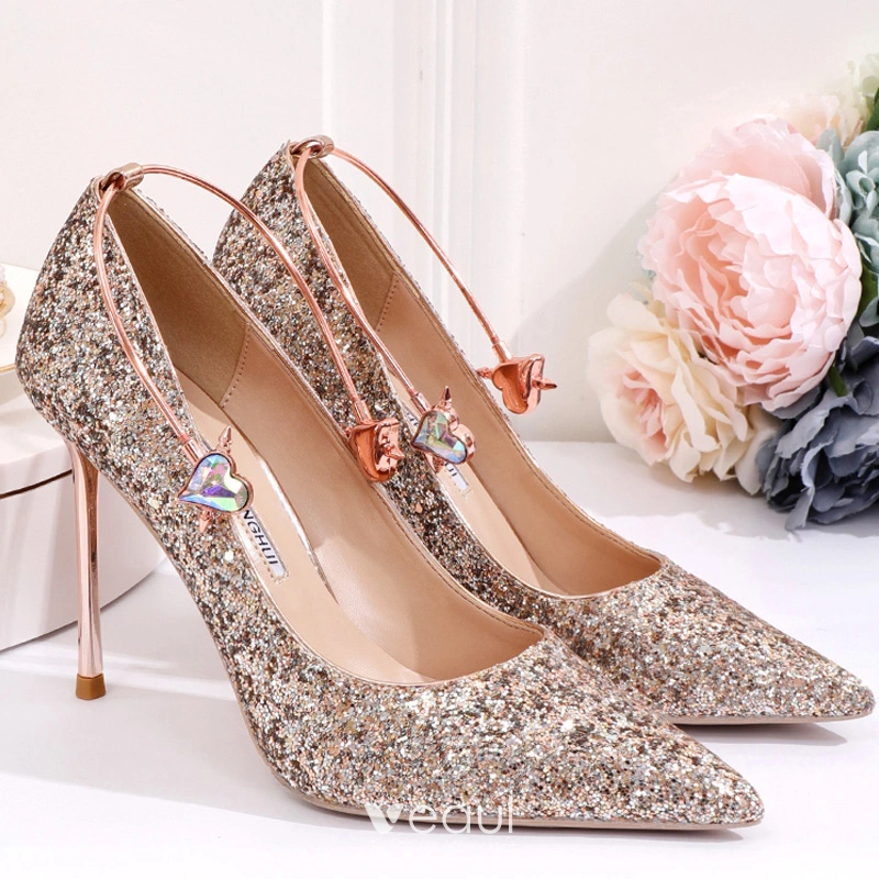 Rose gold sparkly on sale heels