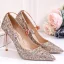 Sparkly Rose Gold Sequins Wedding Shoes 2020 10 cm Stiletto Heels Pointed Toe Wedding Pumps