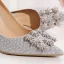 Sjarmerende Sølv Rhinestone Brudesko 2020 Paljetter 10 cm Stiletthæler Spisse Bryllup Pumps