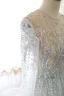 Luxury / Gorgeous Grey Handmade  Beading Wedding Dresses 2020 A-Line / Princess Scoop Neck Rhinestone Sequins Long Sleeve Court Train