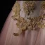 Chic / Beautiful Blushing Pink Evening Dresses  2018 A-Line / Princess Handmade  Beading Pearl Sequins Lace Scoop Neck Sleeveless Floor-Length / Long Formal Dresses