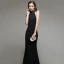 Sexy Couleur Unie Noire Robe De Soirée 2020 Trompette / Sirène Titulaire Perlage Sans Manches Dos Nu Train De Balayage Robe De Ceremonie