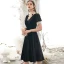 Classy Burgundy Homecoming Graduation Dresses 2020 A-Line / Princess Suede High Neck Beading Rhinestone Short Sleeve Backless Knee-Length Formal Dresses