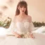 Modest / Simple Ivory Wedding Dresses 2018 A-Line / Princess Appliques Lace Scoop Neck Backless Long Sleeve Floor-Length / Long Wedding