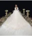 Élégant Ivoire Robe De Mariée 2020 Robe Boule V-Cou Perlage Appliques En Dentelle Fleur Sans Manches Dos Nu Chapel Train