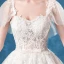 Chic / Belle Ivoire Robe De Mariée 2020 Robe Boule Encolure Carrée Noeud En Dentelle Fleur Manches Courtes Dos Nu Tribunal Train