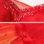 Märchen Rot Ballkleider 2020 A Linie V-Ausschnitt Perlenstickerei Kristall Pailletten Schleife Kurze Ärmel Rückenfreies Lange Festliche Kleider