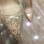 Schöne Nude Ball Pumps 2018 Strass Pailletten Leder 10 cm Stilettos Spitzschuh Pumps