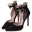 Hermoso Negro Noche Sandalias De Mujer 2020 mariposa Correa Del Tobillo 11 cm Stilettos / Tacones De Aguja Punta Estrecha High Heels