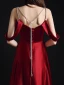 Fashion Burgundy Evening Dresses  2021 A-Line / Princess Spaghetti Straps Sleeveless Backless Floor-Length / Long Formal Dresses
