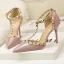 Fashion Red Evening Party Rivet Womens Sandals 2020 T-Strap 9 cm Stiletto Heels Pointed Toe Sandals