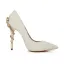 Mode Ivoire Perle Chaussure De Mariée 2020 Cuir 11 cm Talons Aiguilles À Bout Pointu Mariage Escarpins