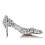 Chic / Beautiful Silver Rhinestone Wedding Shoes 2020 Leather 6 cm Stiletto Heels Pointed Toe Wedding Pumps