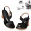 Erschwinglich Schwarz Freizeit Sandalen Damen 2020 6 cm Thick Heels Peeptoes Sandaletten