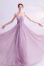 Charmant Lilas Robe De Soirée 2020 Princesse Bustier Perlage Paillettes Cristal Appliques En Dentelle Fleur Sans Manches Dos Nu Longue Robe De Ceremonie
