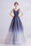 Charmant Bleu Marine Robe De Soirée 2020 Princesse V-Cou Glitter Perlage Paillettes En Dentelle Fleur Sans Manches Dos Nu Longue Robe De Ceremonie