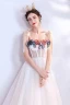 Flower Fairy Ivory Prom Dresses 2020 A-Line / Princess Spaghetti Straps Appliques Sleeveless Backless Sweep Train Formal Dresses