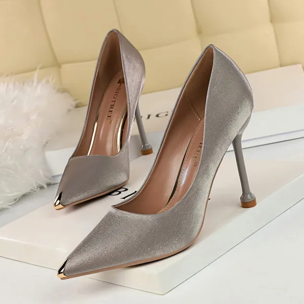 Mooie / Prachtige Rode Gala Pumps 2020 Satijn 10 cm Naaldhakken / Stiletto Spitse Neus Pumps
