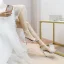 Schöne Weiß Ball Schleife Sandalen Damen 2020 Knöchelriemen 10 cm Stilettos Peeptoes Sandaletten