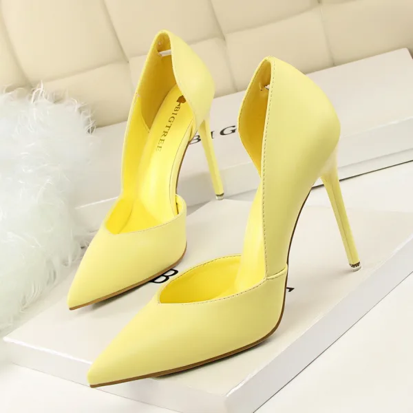 Schöne Pink Abend Hochhackige 2020 10 cm Stilettos Spitzschuh Damenschuhe