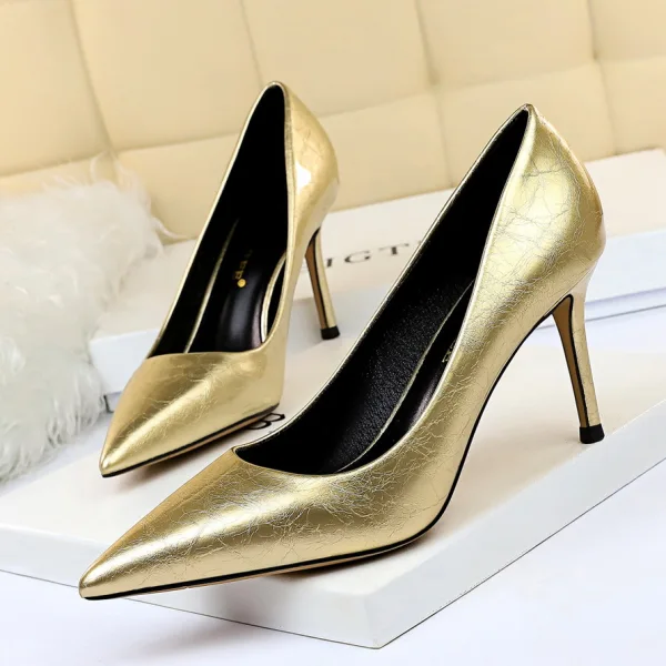 Vintage Dunkelgrün Abend Pumps 2020 8 cm Stilettos Spitzschuh Pumps