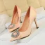 Elegant Black Satin Prom Pumps 2020 9 cm Stiletto Heels Pointed Toe Pumps Rhinestone